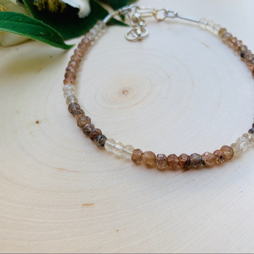 Quartz bracelet genuine gemstone sterling silver bracelet - Picture 6 of 6